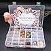 KLOUD City Clear Plastic Jewelry Box Organizer Storage Container with Adjustable Dividers 36 Grids