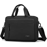 natyrlpog Laptop Bag 14 Inch Briefcase for Men Women Waterproof Nylon Lightweight, Shoulder Messenger Handbag for Business Office Work Travel College Black