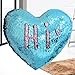 Tomus-UNI Mermaid Sequin Pillow with Insert, 13''×15'' Heart Magic Reversible Sequins Cushion for Home Décor(Pink/Blue)
