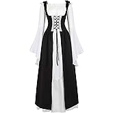 Zhitunemi Renaissance Dresses for Women Costumes: Medieval Dress for Women Renfaire Outfit - Halloween Parties Costume Events