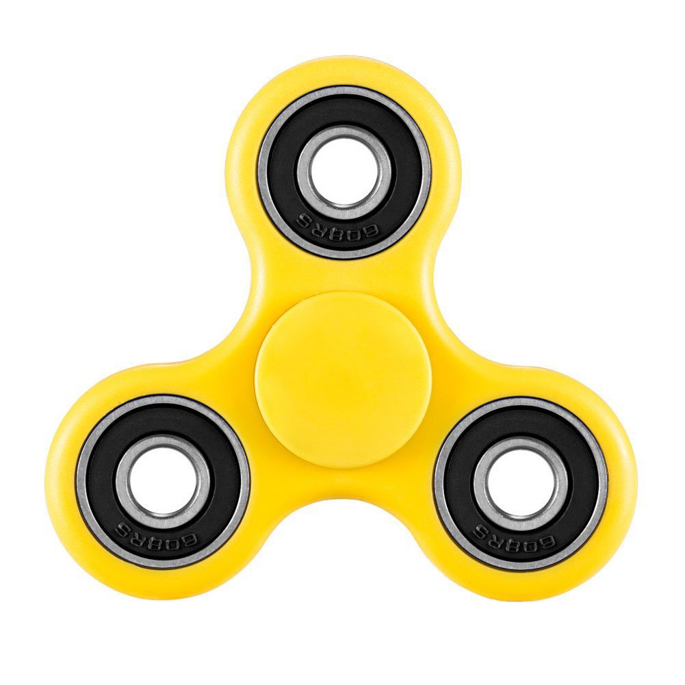 CASOFU Tri-Spinner Fidget Spinner Toy Stress Reducer Ceramic Bearing - Perfect For ADD, ADHD, Anxiety, and Autism Adult Children ,Yellow - D