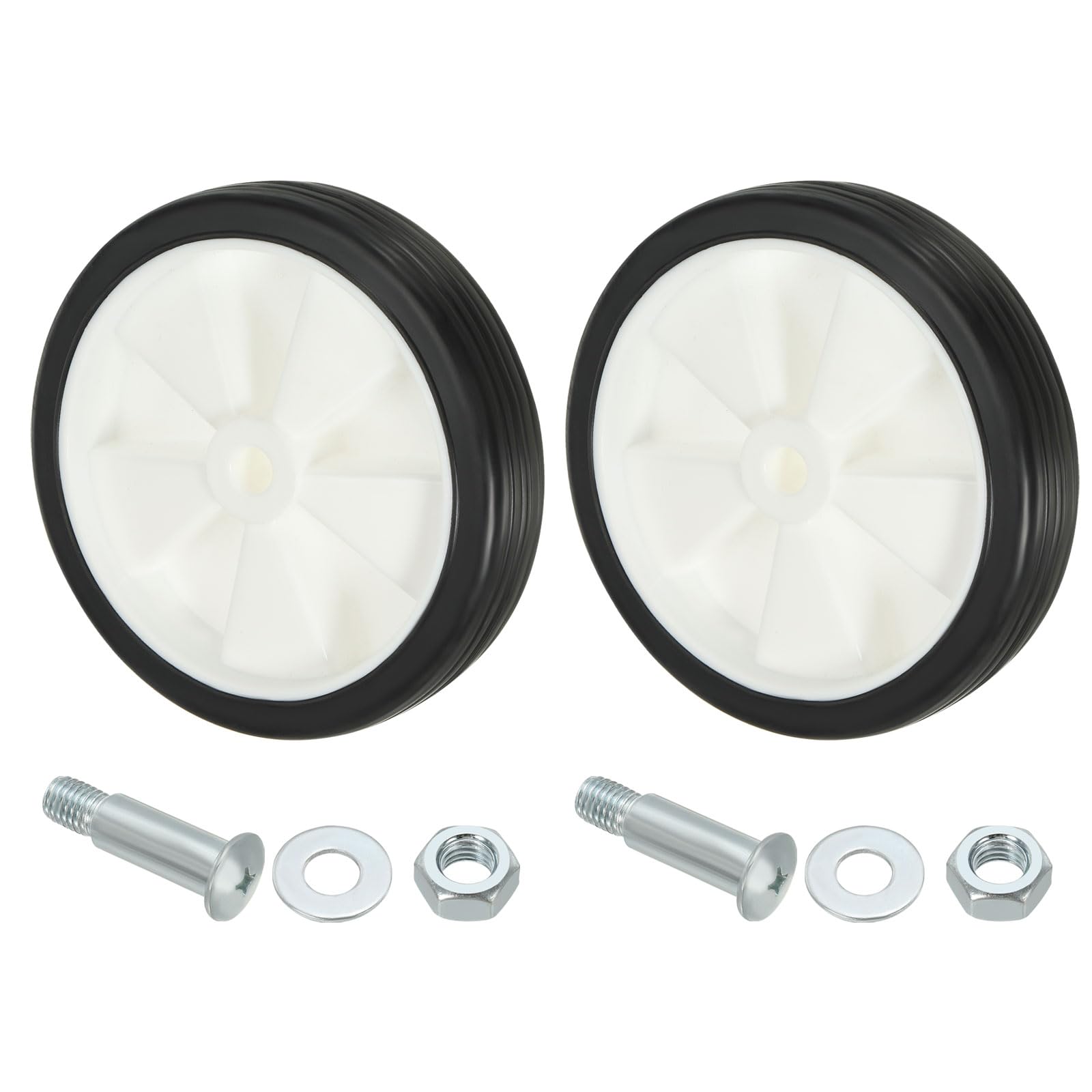 PATIKIL 6" Air Compressor Wheels, 2 Pack Universal Air Compressor Wheel Replacement Part with 0.5" Dia. Hole for Easy Mobility, White