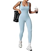 TrainingGirl One Piece Jumpsuits for Women Summer Workout Yoga Gym Rompers - Casual Cute Sleeveless Bodysuits Tank Top