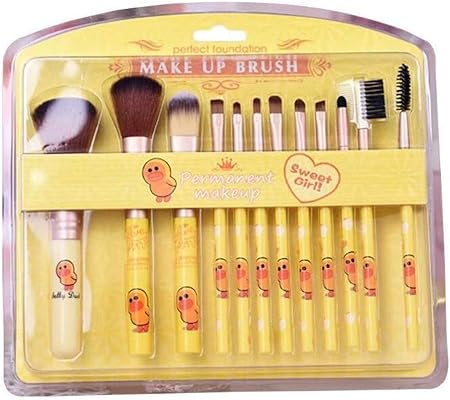 Amazon ハローキティ 可愛いキャラクターメイクブラシ 人気12本セット 化粧ブラシ コスメ ブラシ パウダーブラシ リップブラシ チークブラシ等 キャラクター ピンク メイク用品ブラシセット イエロー Zuri メイクアップブラシ 通販