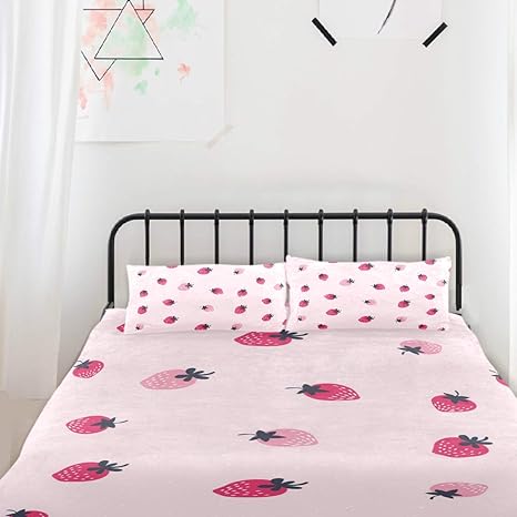 Amazon Soresore ソレソレ 掛け布団カバー 布団カバー シングル 3点セット 枕カバー 2枚 いちご 苺 ピンク かわいい 可愛い 果物 寝具カバーセット マイクロファイバー あたっか 綿 かわいい おしゃれ 北欧 ファスナー付き 寝具カバーセット オンライン通販