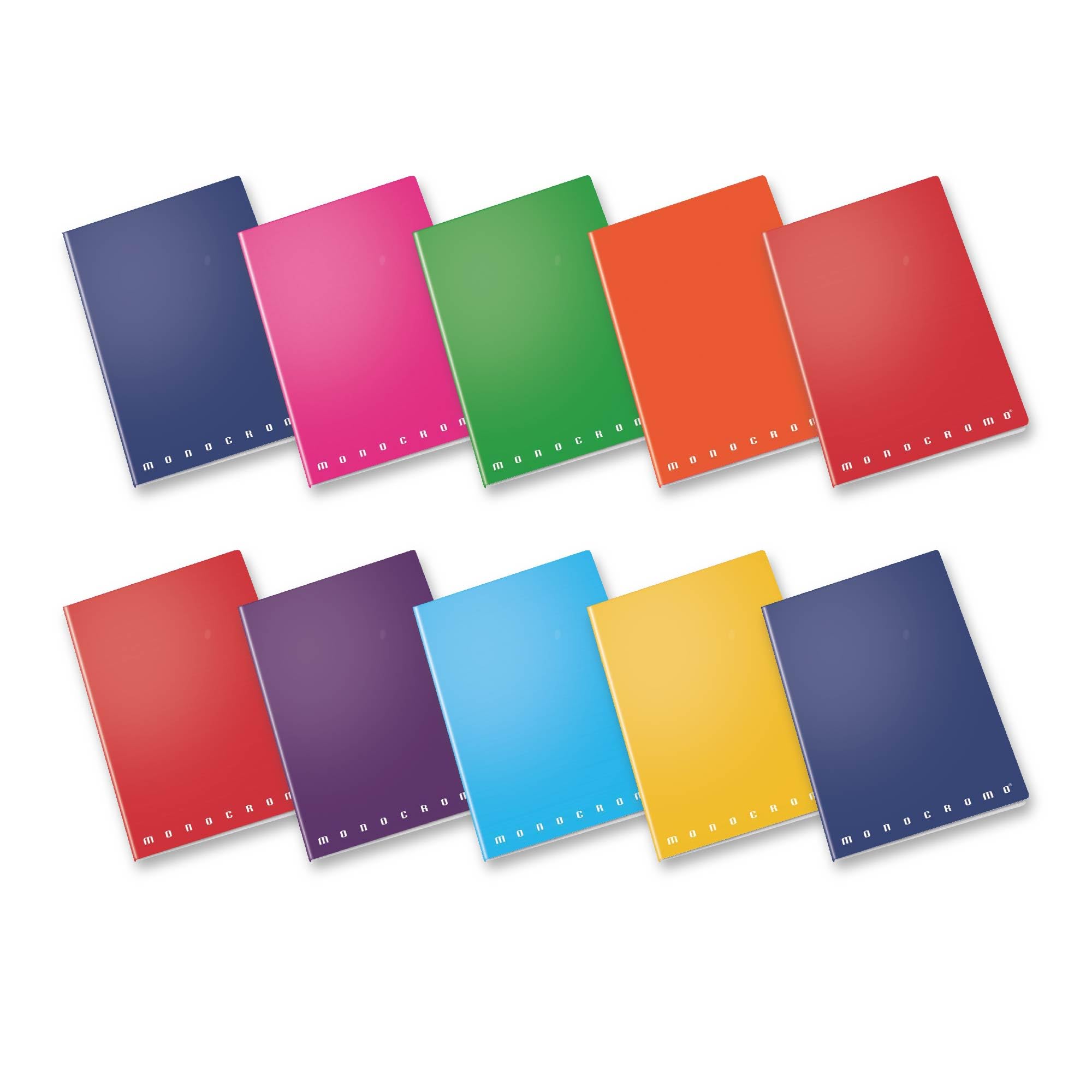 Pigna, Maxi Monocrome PPL, Polypropylene Cover, Page 80 + Lapel, Inner 1R, Stripes, 10 Pieces