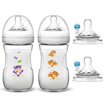 Philips AVENT Naturnah Starterset inkl. 4 NaturNah Sauger // 2 x 260ml Naturnah Anti-Kolik Flasche // 2 x Sauger Naturnah 3 Monate+