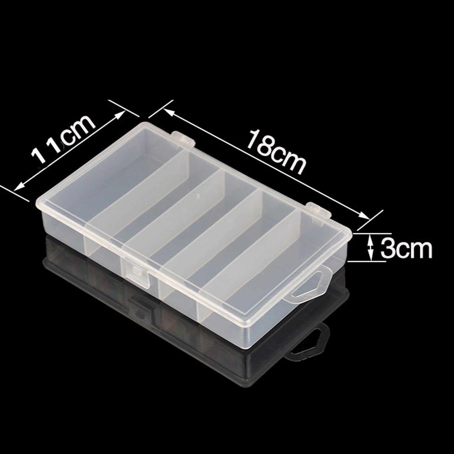 HONBAY 7x4.3x1.2inch 5-Grid Clear Visible Plastic Fishing Tackle Accessory Box Fishing Lure Bait Hooks Storage Box Case Container Jewelry Making Findings Organizer Box Storage Container Case : Sports & Outdoors