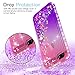 LeYi Compatible for iPhone SE 2016 Case (Not fit SE 2020!!), iPhone 5S Case, iPhone 5 Case with 2pcs Tempered Glass Screen Protector, Glitter Case for iPhone 5, Pink/Purple