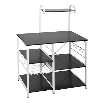 ORAF 35.5'' Kitchen Baker's Rack, Microwave Stand with 6 Hooks