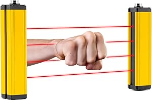 Antstone Safety Light Curtain Sensors Safety Light Grating Security Protection Device 40mm Beam Pitch(4 Beams)