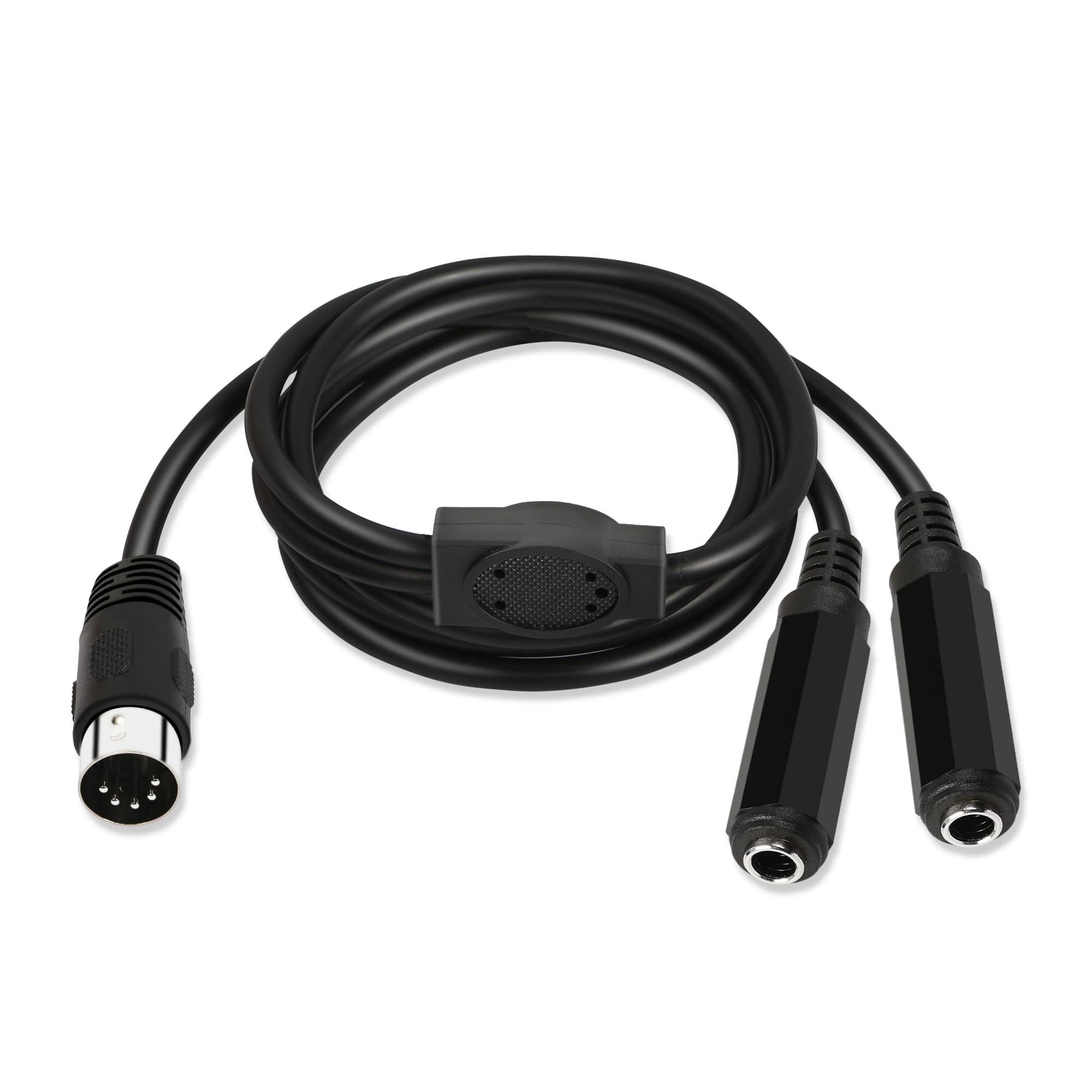 GINTOOYUN 5 Pin Din to 6.35mm Splitter Y Adapter Cable 39 Inch MIDI 5 Pin Din Male Plug to Dual 6.35mm 1/4" TRS Female Plug Cable for MIDI Mixers,MIDI Keyboards,Music Mixers Electronic Pianos etc