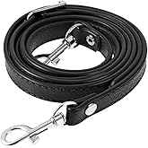 DSLSQD Purse Straps Replacement Crossbody Leather Purse Strap with Metal Buckles Long Adjustable Bag Strap Crossbody Straps for Purses Handbags(Black)