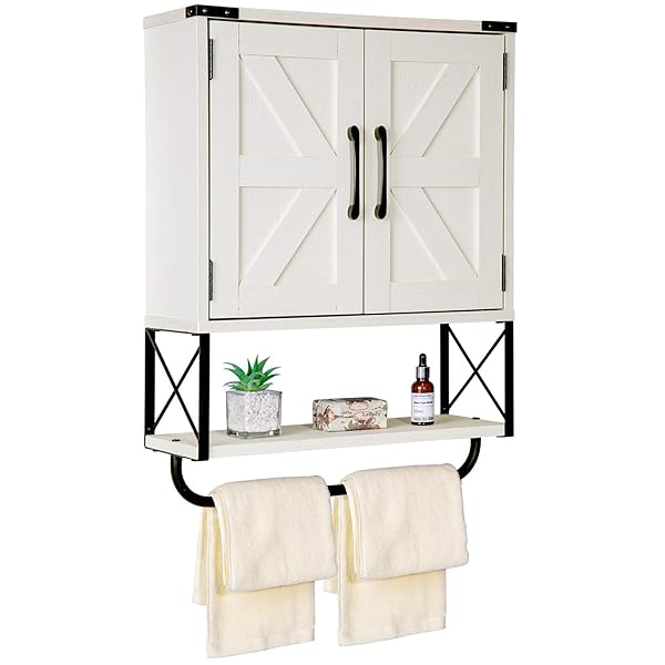RUSTOWN FARMHOUSE MEDICINE CABINET WITH 2 BARN DOOR,...