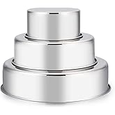 E-far Cake Pan Set of 3 (4 inch/6 inch/8 inch), Stainless Steel Small Round Layer Cake Baking Pans, Perfect for Tier Smash Cake, Non-Toxic & Healthy, Mirror Finish & Dishwasher Safe
