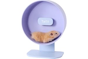Tafit Quiet Hamster Wheel 10.2 Inch Dual-Bearings Silent Small Animals Running Exercise Wheel Height Adjustable for Syrian Dwarf Hamsters, Gerbils, Rats, or Other Small Pets, Purple