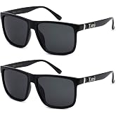 Locs 2-Pack Sunglasses - Flat Top Hardcore Shades Series - Maximum Legal Driving Darkness
