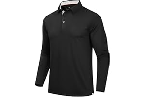 Boyzn Men's Performance Golf Polo Shirt Short Long Sleeve, Quick Dry Lightweight UPF 50+ for Golf & Casual Wear