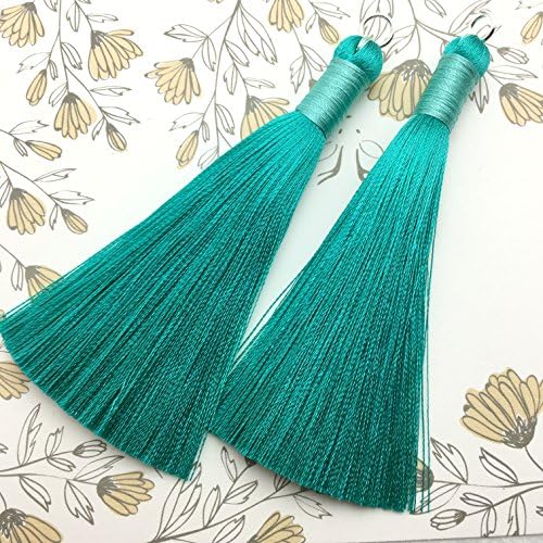 GUFEATHER 8.5CM Silver Loop Silk Tassel Pack of 2 pcs (L6318)