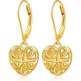 Valentines Day Gifts S925 Sterling Silver Heart Dangle Drop Stud Earrings for Women Mom Sister Friend Jewelry