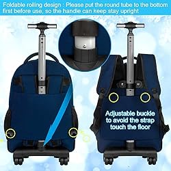 TXHVO 3PCS Rolling Backpack for Men, 21 Inches