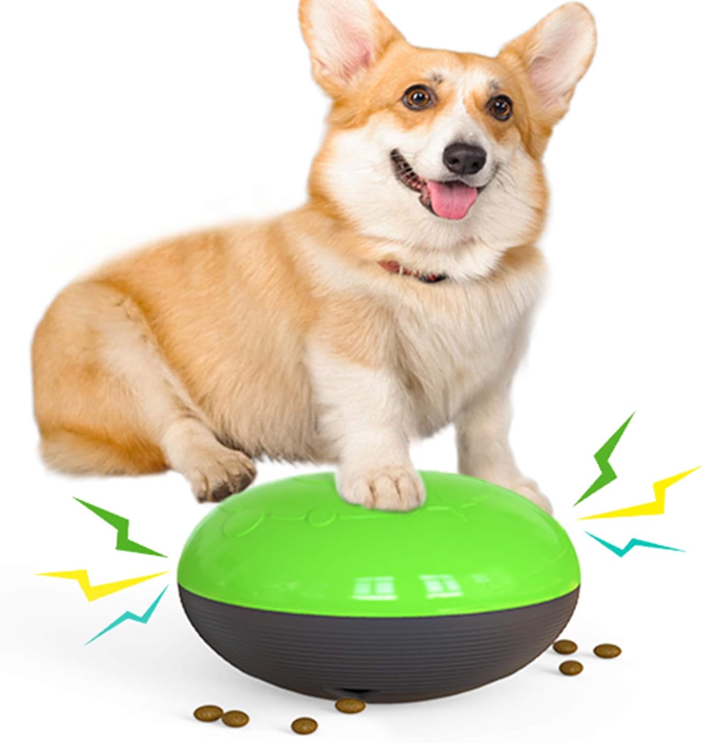 RakiStar Interactive Dog Toy, Dog Treat Ball, IQ Treat Ball Food Dispensing Puzzle Toy, Natural Rubber Puppy Toys for Medium Large Dogs Playing Chasing Chewing