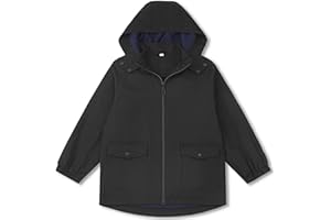 EIGIOO Toddler Fleece Lined Jacket Kids Waterproof Rain Jacket Windbreaker Boys girls Outdoor Raincoat