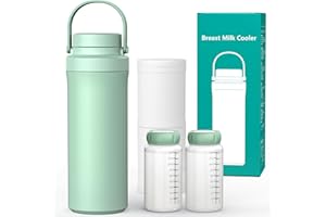 Xaproo 22oz Breast Milk Cooler Bottle, 360° Cooling Technology for 24 Hours, Larger Capacity Travel Breastmilk Chiller with 2pcs Baby Bottles, Portable Milk Cooler for Breastmilk, BPA-Free