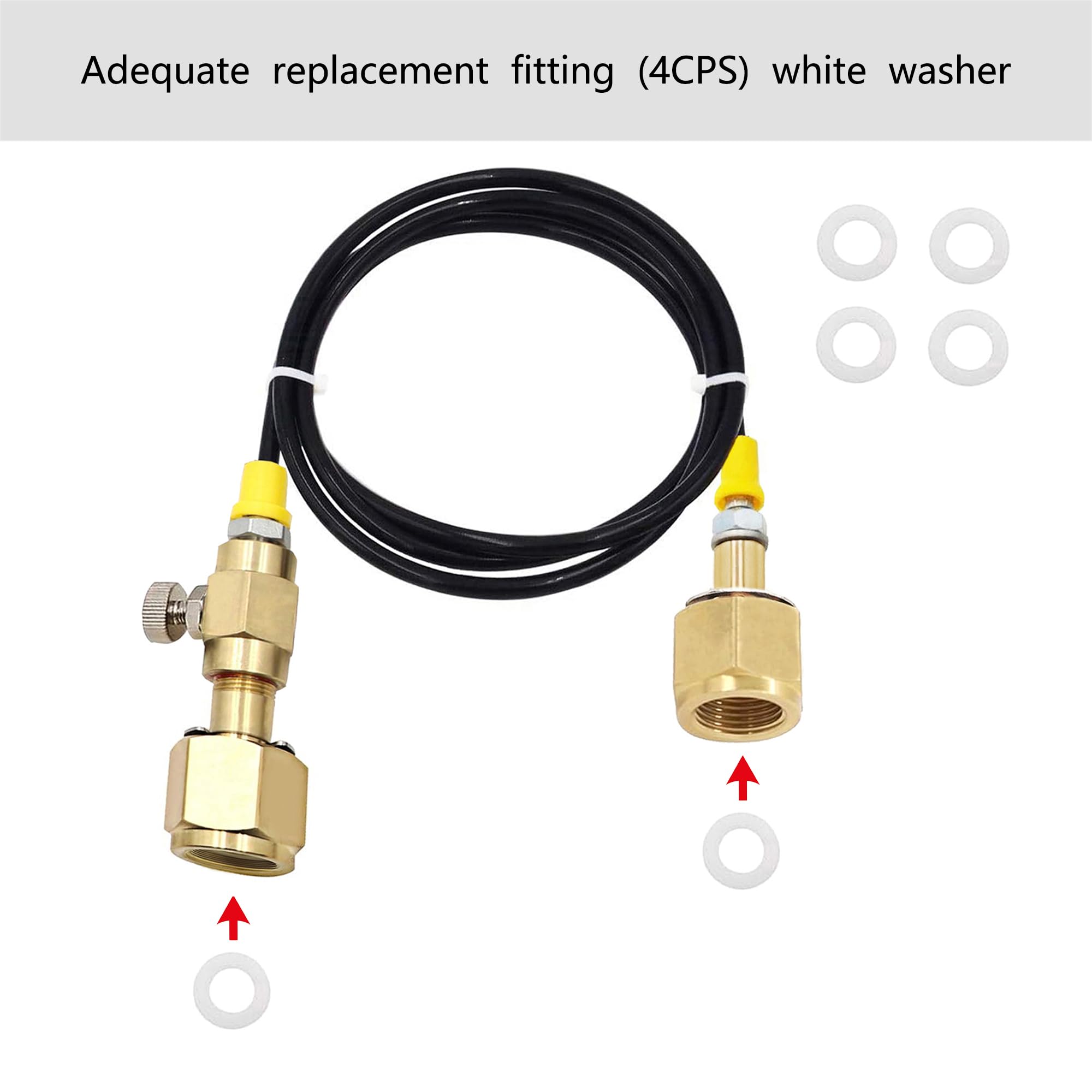 Upgraded CO2 Tank Refill Adaptor Transfer Hose，for large CGA320 CO2 tank filled to the small CGA320 Tank(60 inch)