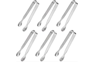 Ice Tongs Sugar Cubes Tongs - 6 Pack Stainless Steel Mini Serving Tongs for Appetizers Tea Party Coffee Bar (6 PCS)