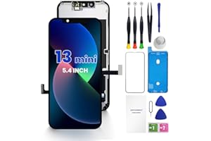 Screen Replacement for iPhone 13 Mini 5.4″, Genverdix 3D Touch LCD Display Full Repair kit, Digitizer Assembly with Tools Set