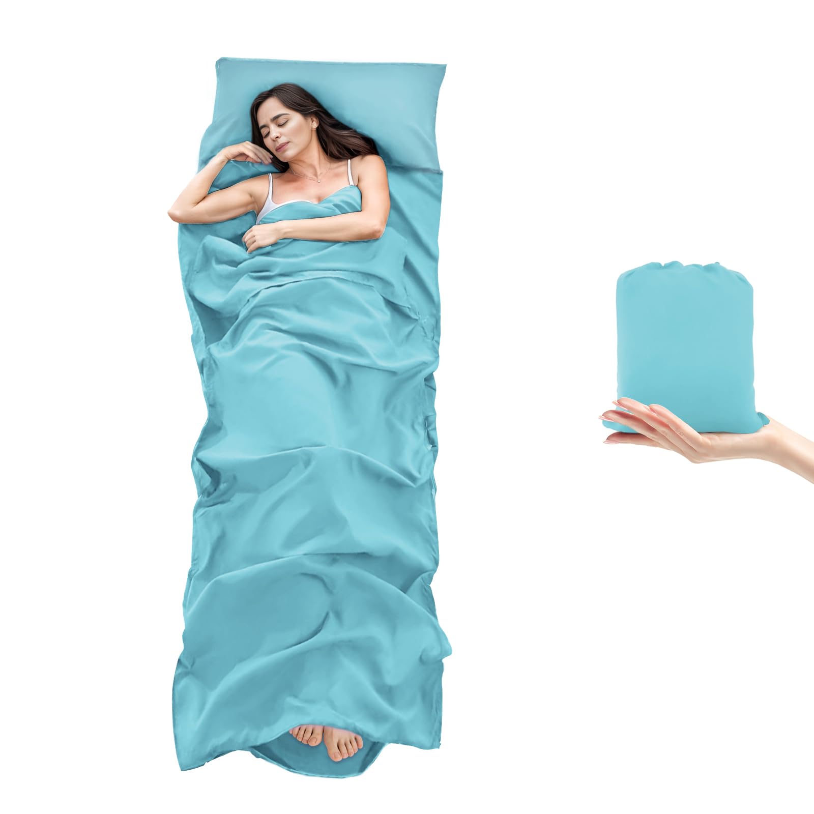 BREENHILL Sleeping Bag Liner, Camping Sheets & Travel Sheet, Hostels & Traveling Adult Sleep Sack for Backpacking, Hotels Lightweight Single & Double Camping Sleeping Bag Liner — image 1