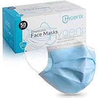 Hygenix 3ply Disposable Face Masks PFE 99% Filter Tested by Nelson Labs USA (Pack of 50 Pcs)
