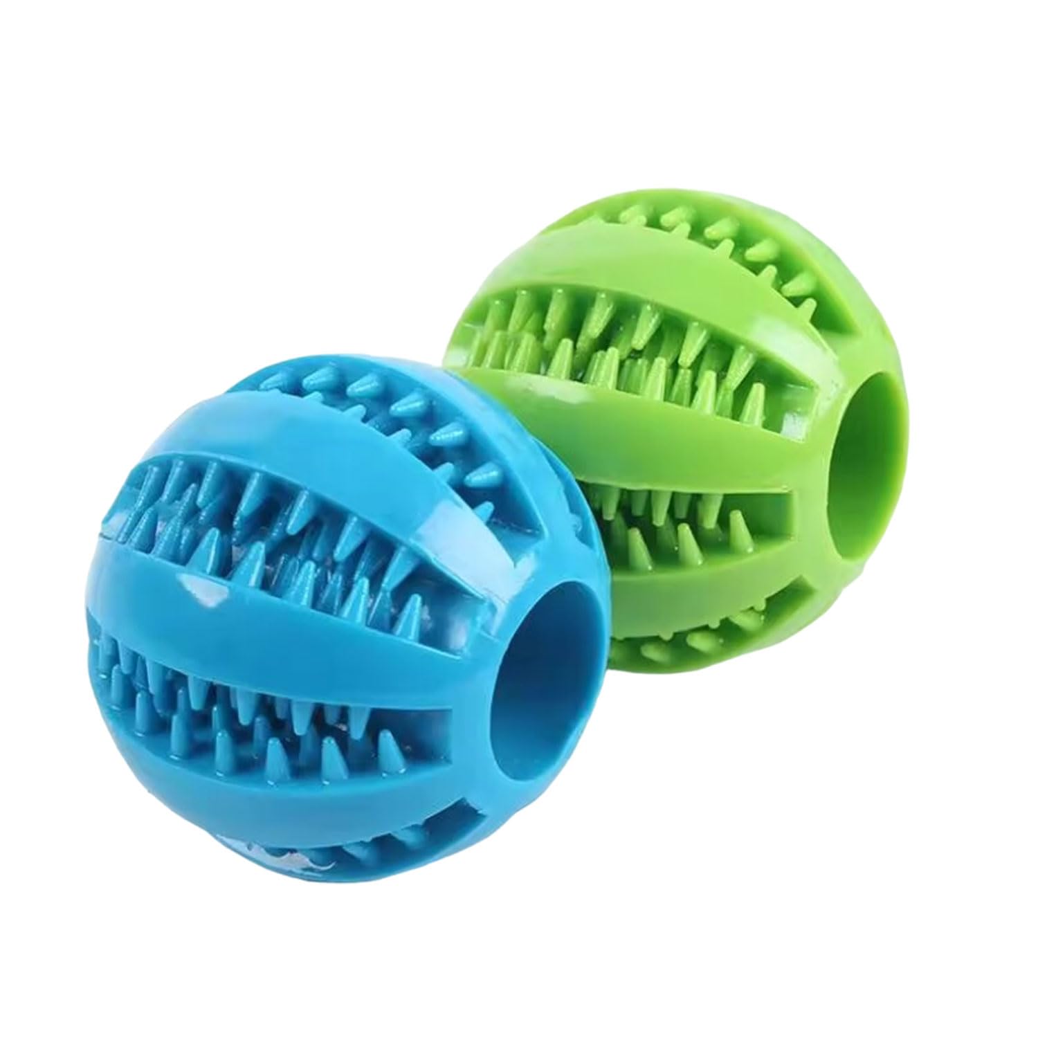 Estrico 2x Dog Ball Toy Interactive Soft Dental Chewing Rubber Puppy Teeth Cleaning Healthy Gums Playing Ball Fetch Toy For Cats And Dogs 7cm