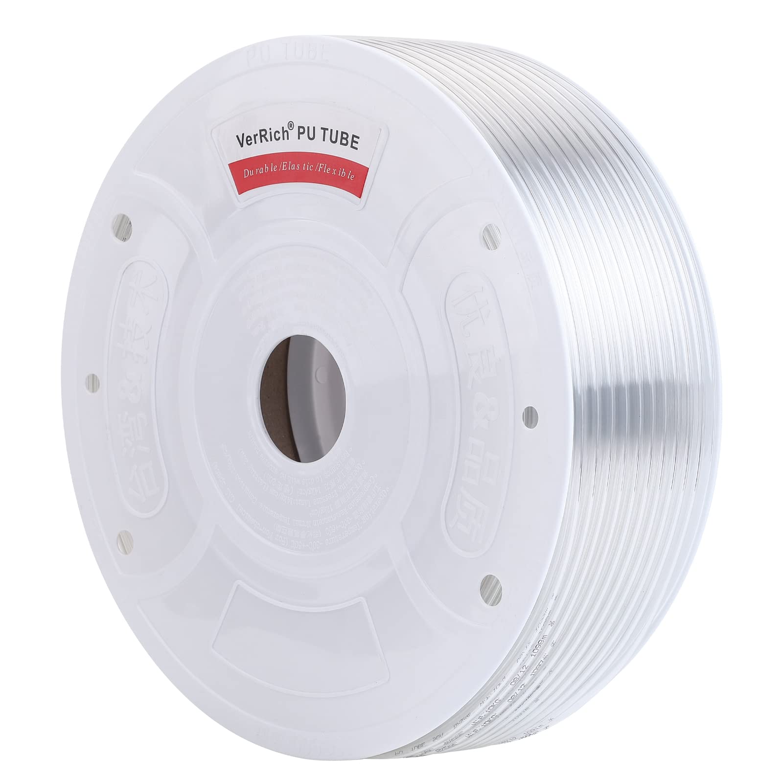 VerRich Pu Hose Tubing Pipe,Transparent White 8mm OD x 5mm ID 262 FT(80Meters) PU Air Hose Line Tube for Air Compressor — image 1