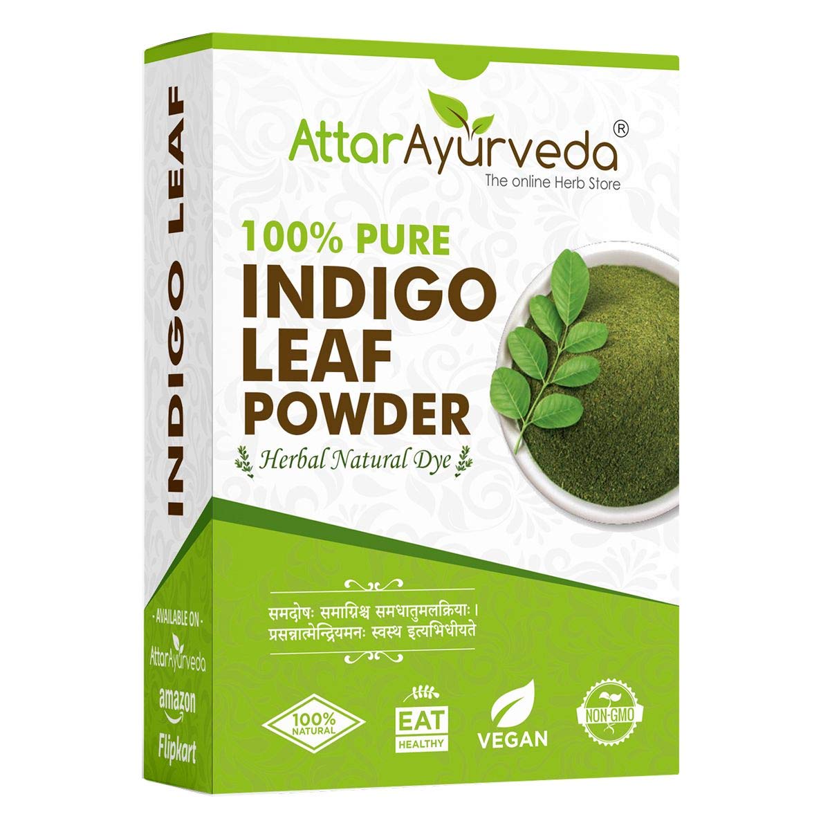 Buy Attar Ayurveda Indigo Powder for black Hair (200 grams) Online at