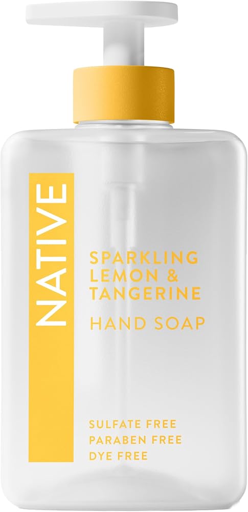 Native Liquid Hand Soap, Sparkling Lemon & Tangerine Scent, Non-Drying Formula for Soft, Smooth Hands, Made with Plant-Based