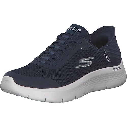 Skechers Women's Go Walk Flex Hands Free Slip-Ins-Grand Entry Sneaker, Navy/White, 8