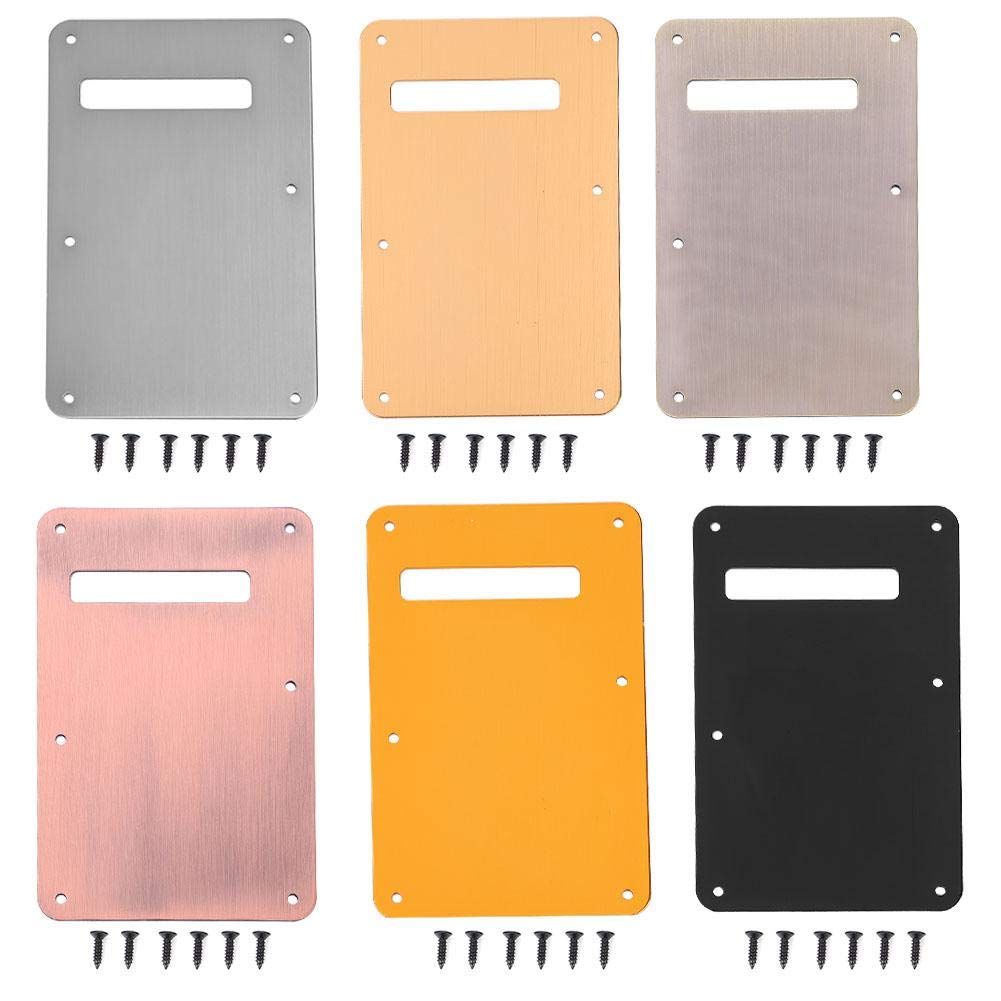 Guitar Back Plate, Pickguard Guitar Tremolo Spring Cavity Cover Back Plate replacement for St Style Electric Guitar (Black)