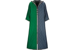 MATERUIS Wizard School Costume Hooded Cape Robe Cloak Adult Men Magician Magic Halloween Cosplay Witch Dress Up Outfit