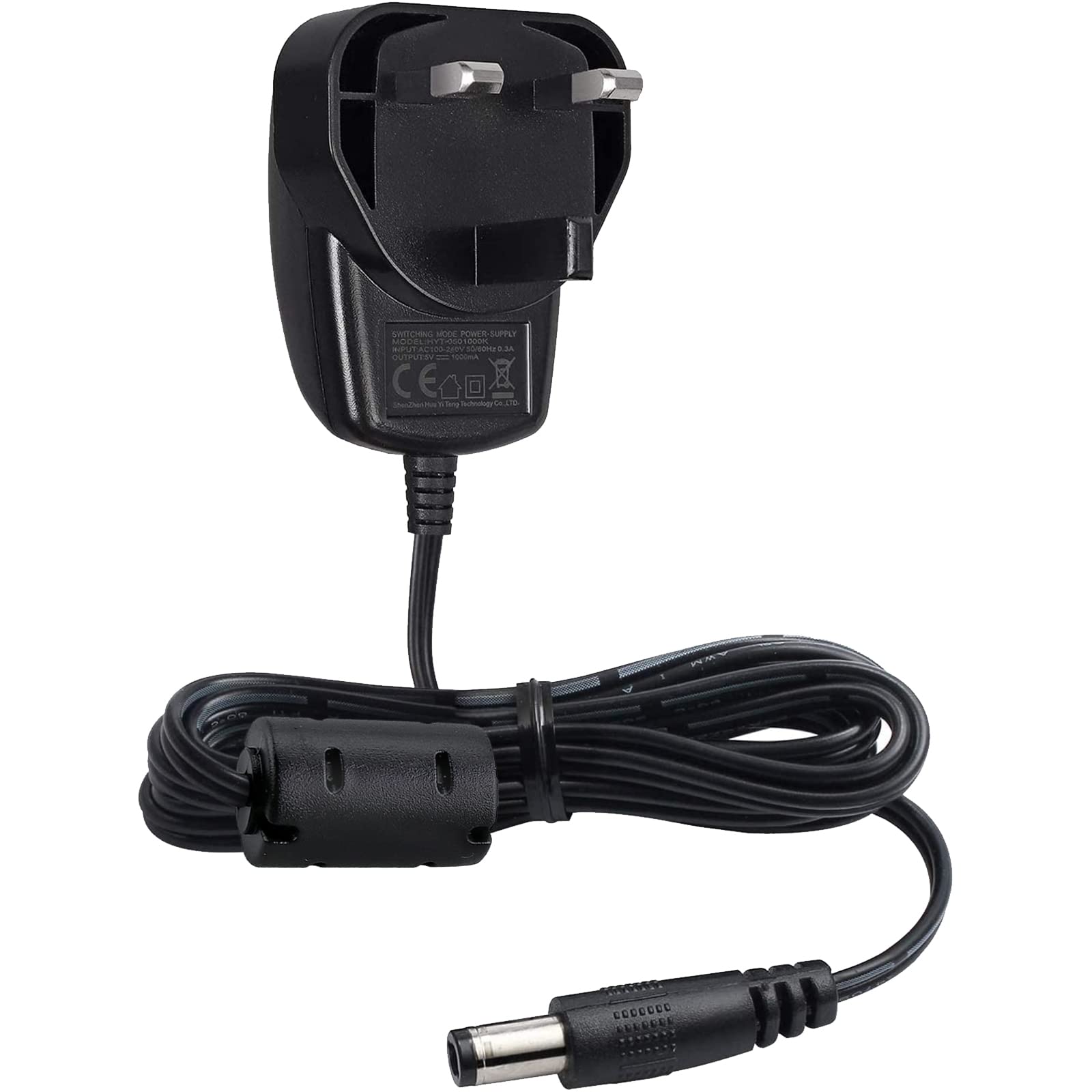 eSynic Power Supply Adapter AC Power Adapter 5V 1A Transformers Wall Charger DC Cable Length 1.5m with 5.5mm Plug for HDMI Switch Splitter, DAC, Led Strips, CCTV, IP Camera, USB HUB etc