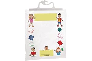 Really Good Stuff Hang-Up Clear Plastic Bags - 11”x13 3/4” - Set of 12 - Store Supplies, Books, Activities -Sturdy Snap Shut Hanging Take Home Totes- Preschool and Elementary Classroom Must Haves