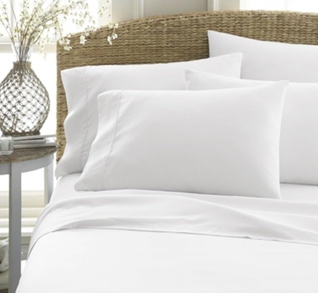 Hampton Collection Highest Quality Ultra Soft 6 Piece Hotel Quality Bed Sheets Hypoallergenic and Wrinkle Resistant (QUEEN, WHITE)