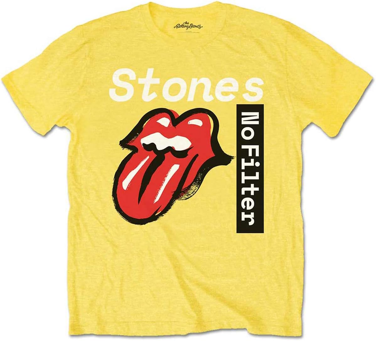 Rolling Stones Men's No Filter Text Slim Fit T-Shirt Charcoal
