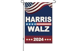 Vokupoga Harris Walz 2024 Garden Flag 12x18 Inch Double Sided Kamala Harris Tim Waltz President Flags for Yard Lawn Garden Decor,Home Decorative,Harris Walz Flags for House Sign Outside Decorations