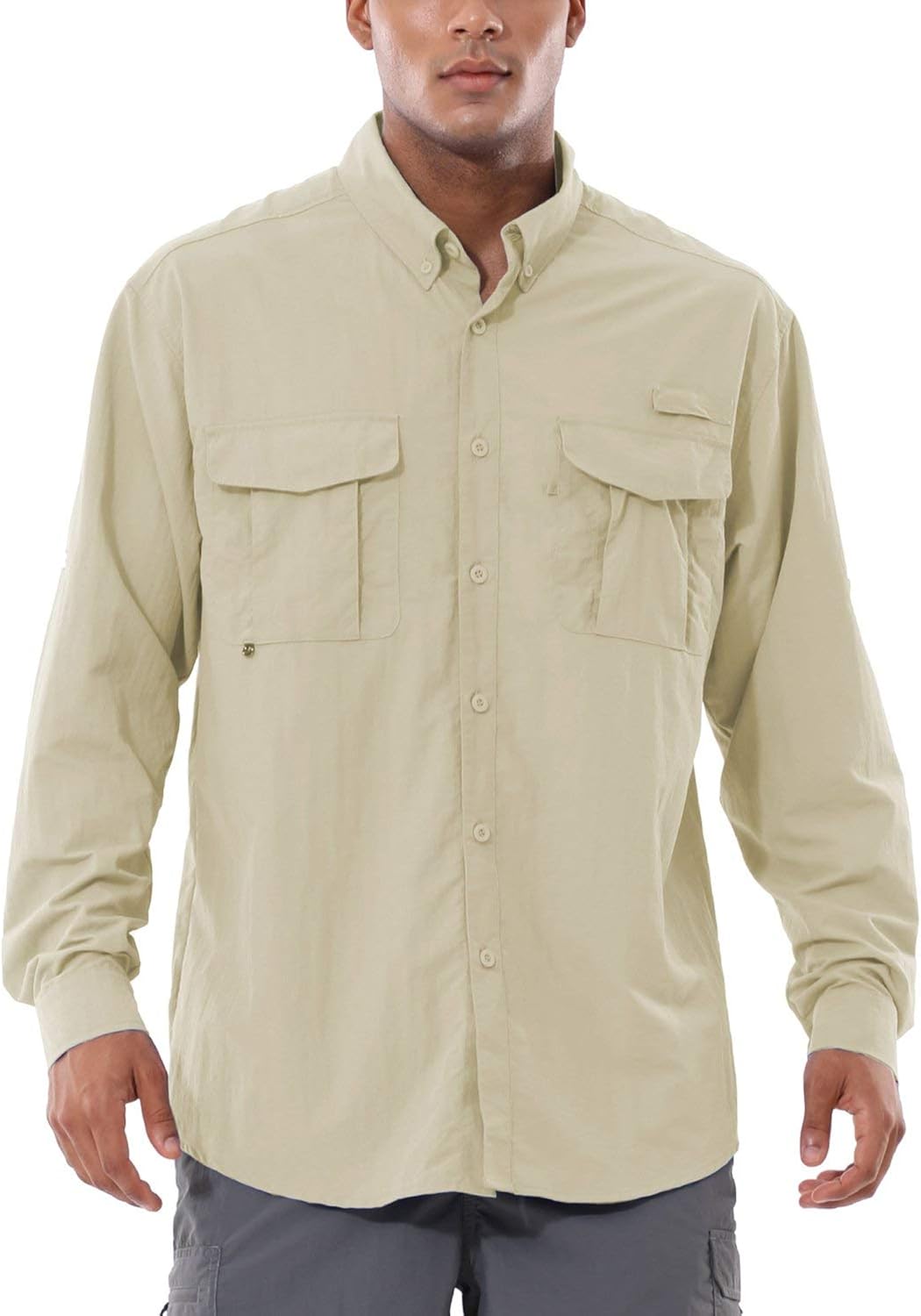 BALEAF Men's Long Sleeve Fishing Shirts UPF 50+ UV Sun Shirt Lightweight Quick Dry Hiking Camping: Clothing