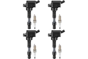 BDFHYK Ignition Coil Pack UF816 and Iridium Spark Plugs ILZKR8C8G Compatible with Hyundai 2017-2020 Elantra 2018-2020 Kona 2019-2020 Veloster,2018-2020 Kia Forte 2020 Soul 2.0L L4 273002E601,Set of 4