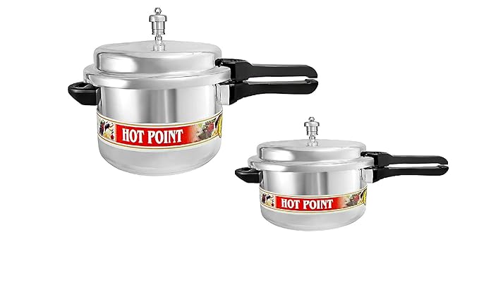 Combo Hot Point Aluminum Outer Lid Pressure Cooker (7.5 liter & 3 liter)