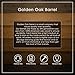 1 Liter Whiskey Oak Barrel for Aging – Golden Oak Barrel with Black Steel Hoops – Aging and Recipes Digital Guide included