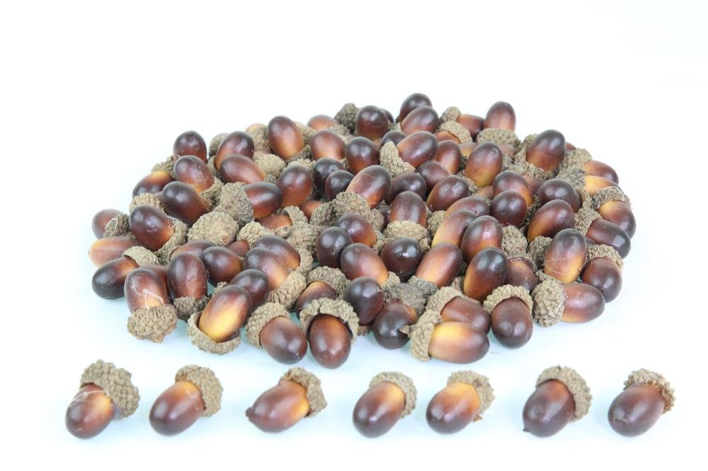 CRAFT ACORNS, ARTIFICIAL ACORNS, Lifelike Simulation Small Acorn Decoration for DIY Projects, Home, Kitchen, Party, Many Pack Quantities (100)